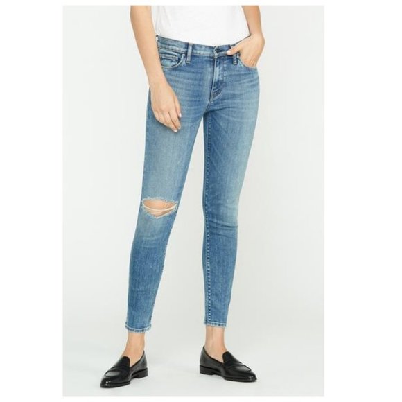 Hudson Jeans Denim - Hudson Nico Mid-Rise Distressed Super Skinny Ankle